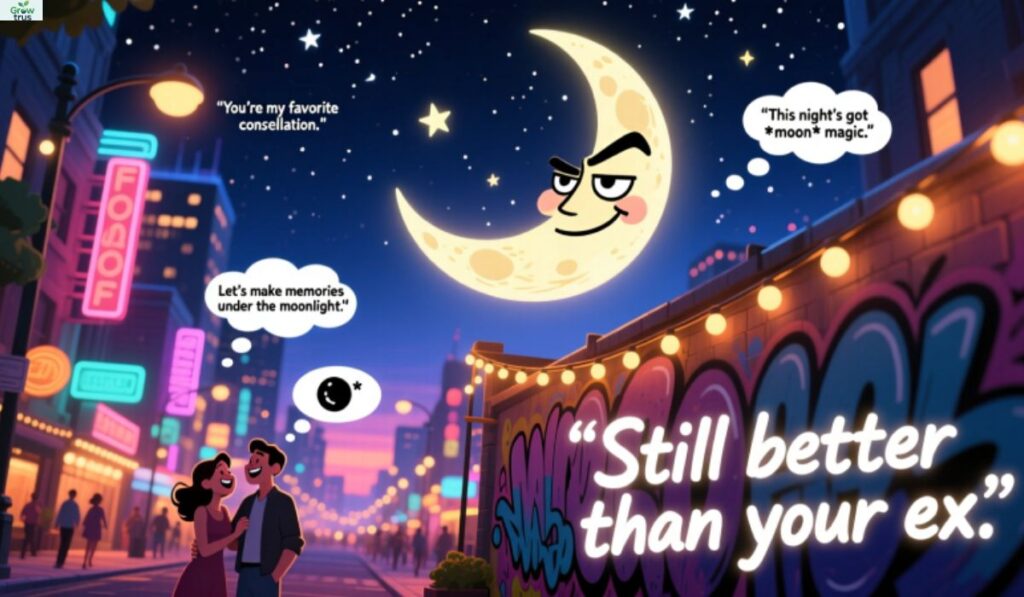 Witty Moon Captions for Fun Night Outings